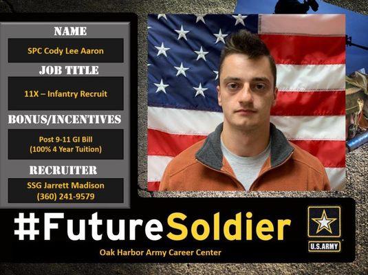 SPC Aaron decided to make the switch from Navy to Army. He went from a Personnel Specialist to a Special Forces candidate.