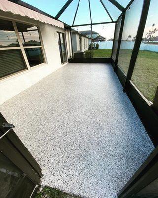 Flake epoxy on patio