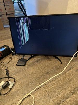 The $800+ monitor the moving broke, didn't apologize for breaking and offered $10.