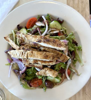 House chopped salad with a chicken protein