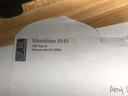 My letter from Meridian. April of 2020. My daughter did not need services at that time.