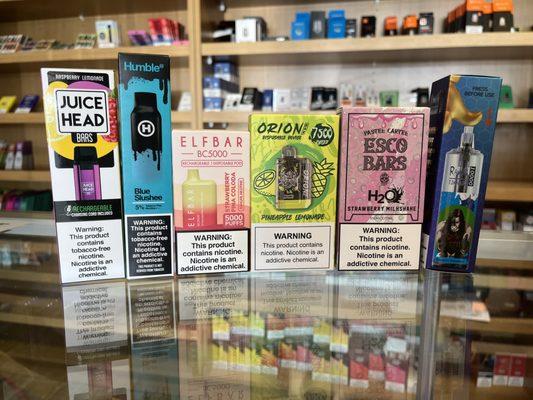 Come check out our huge variety of disposables! We have anywhere from 300 puffs to 10 thousand!