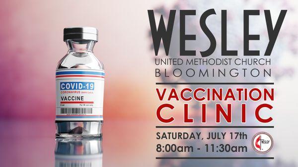 Wesley UMC offers a vaccination clinic for those interested! CLICK HERE! https://wesleyumcbloomington.org/2021/05/wesleyvaccinationclinic