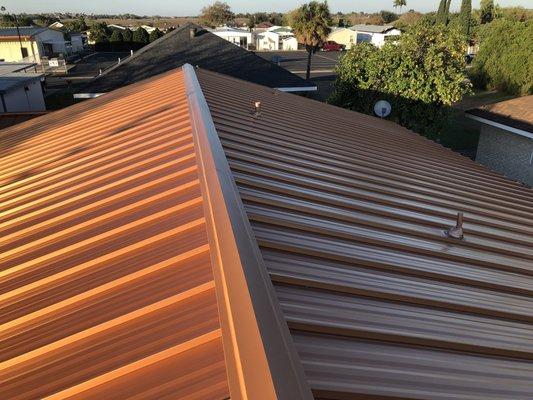 After w/24 Gauge Standing Seam Copper Metal Roof System