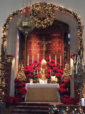 The altar at Christmastide