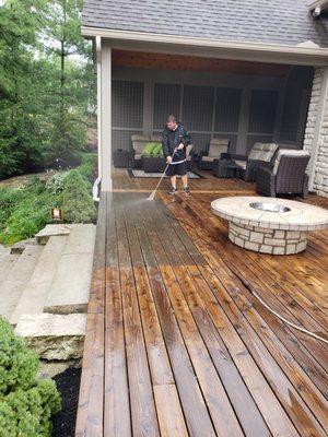 Deck Power Washing, Staining, and Sealing