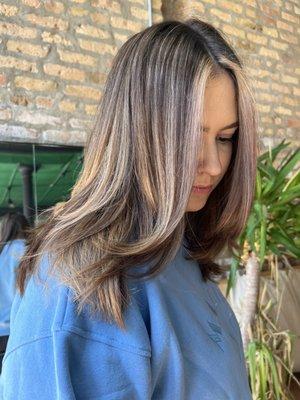 Bronde balayage and haircut