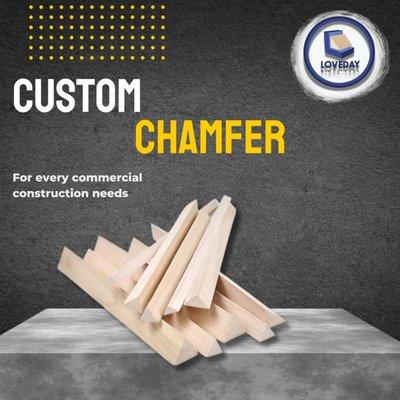 Loveday Lumber Chamfer strips are versatile construction essentials crafted from durable materials like PVC, MR MDF, MDF, and pine. Designed