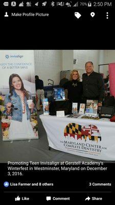 Promoting Teen Invisalign at Gerstell Academy's Winterfest in Westminster, Maryland on December 3, 2016.