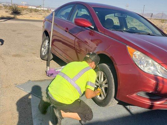 tire change in Long Beach California