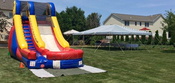 18' Water Slide and 20' x 30' Pole Tent