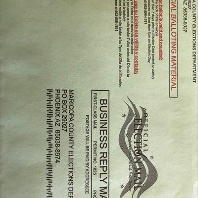 Mail in ballot