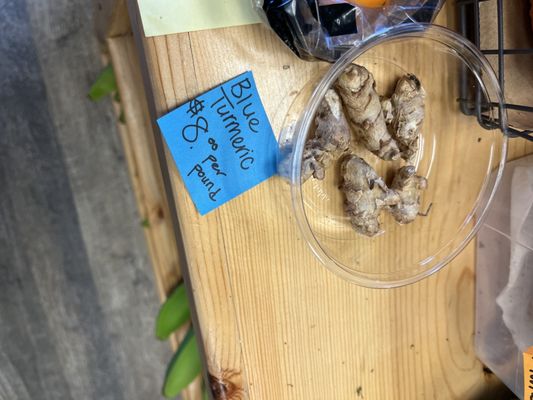 Lots of varieties of turmeric and ginger