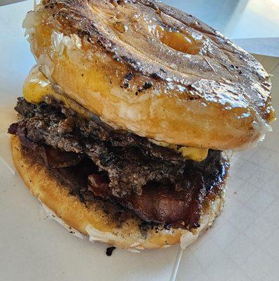 Donut bacon cheese burger!  Best!