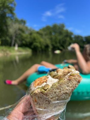 Packed sammichs and drinks for our 4hour long float.