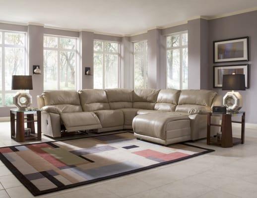 The Charmed sectional shown in leather