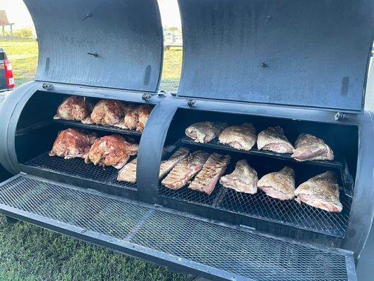 Catering event in Walnut Grove. Nothing beats the taste of food right off the grill.