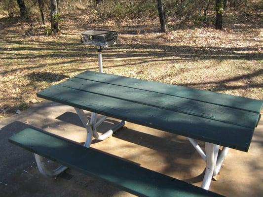 Picnic table with grill