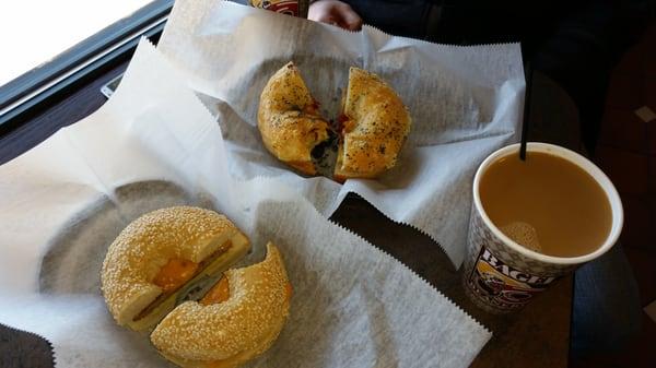 Bagel sandwiches & coffee!