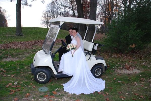 Bride & Groom off of 9th Green