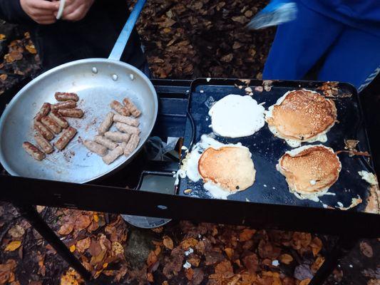 Enjoyed Pancakes and Sausages on this weekends campout