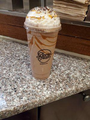 Chocolate Carmel turtle blended coffee drink