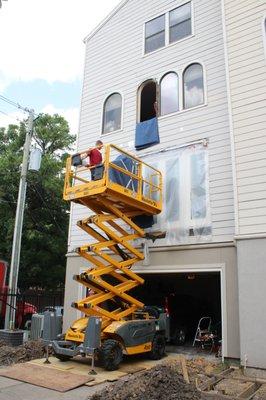 Homeowner had window for piano to get to the second floor