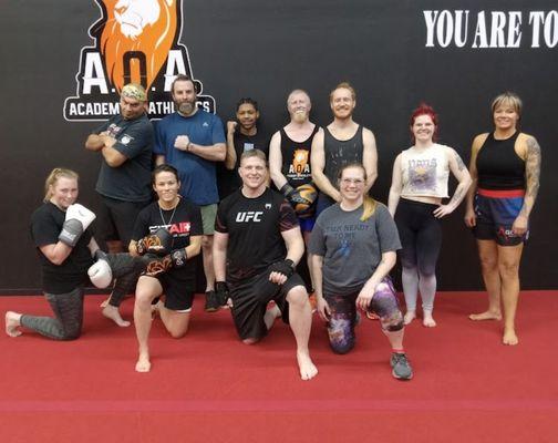 "Intro to MMA" class at AOA. Check out our website to learn more!