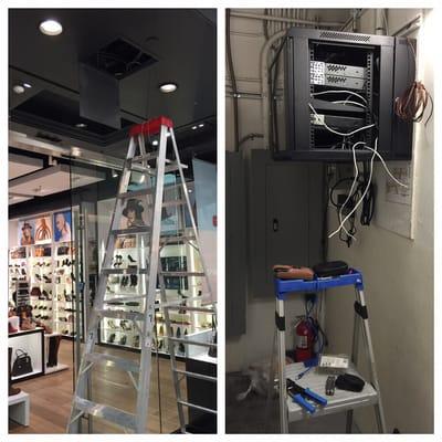 Server rack and AP's for a retail client in Los Cerritos Center