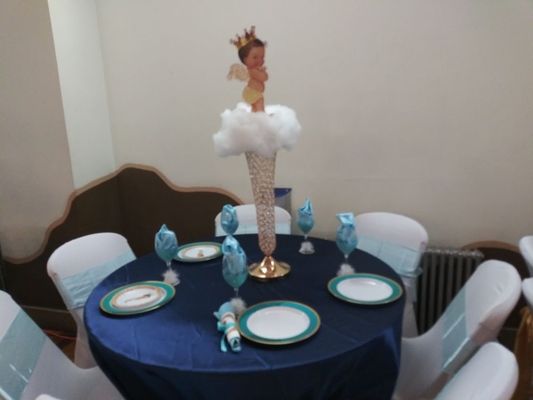 Table setting - heaven sent baby shower