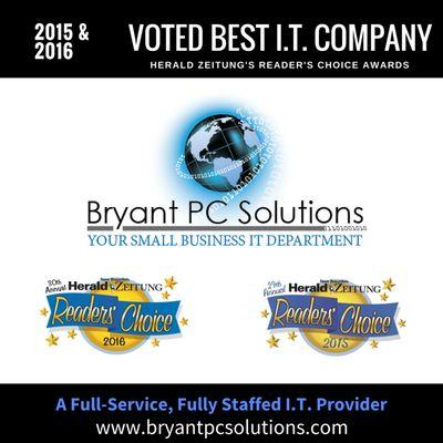 Bryant PC Solutions was Voted BEST I.T. Company 2 years in a row