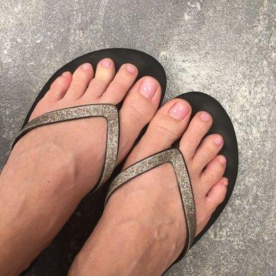 Love my sheer ballet pink pedi