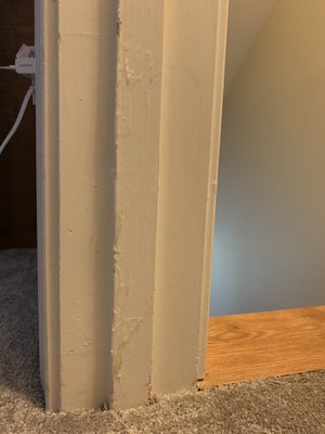 Carpet glue all over my door frames.