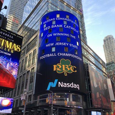 We made the big screen.  Football team won at Met Life stadium.