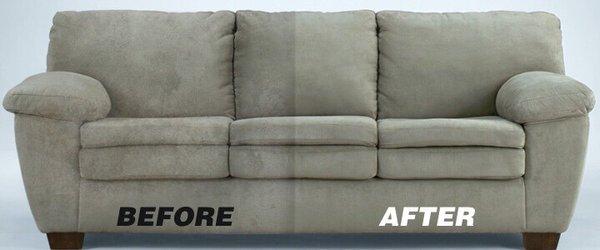 Upholstery cleaning before and after