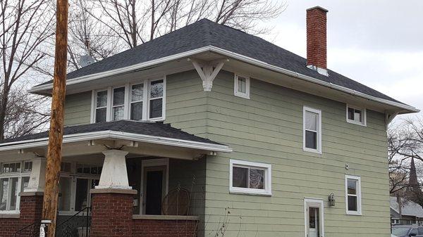 2nd storey dormer removed, framed in and re-shingled Appleton WI.