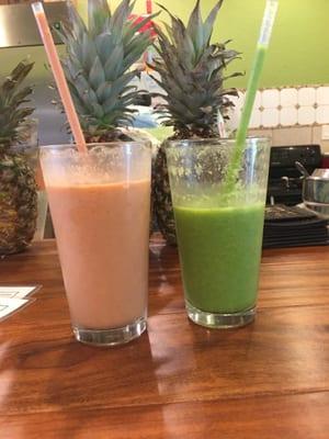 Carrot Cake smoothie & Cucumber cooler greens