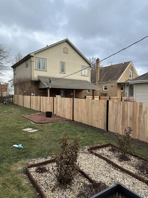 4' high & 6' high cedar solid dog ear with 4x4 metal posts/ metal frame double gate/ metal frame single gates.