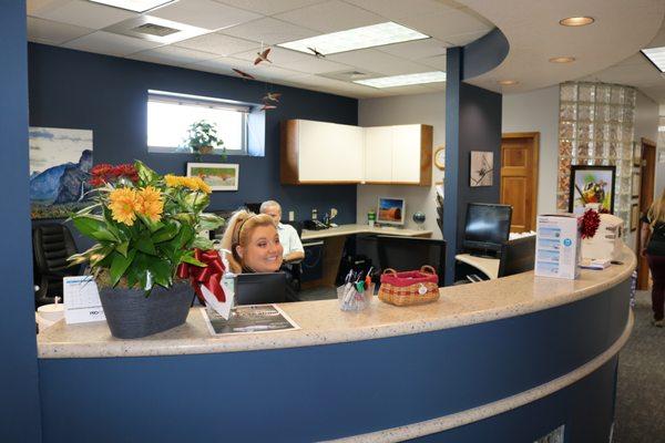 Welcome to our front desk and friendly staff!