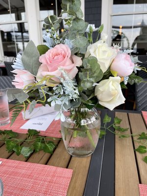 Center piece arrangements we did for a college graduation party!