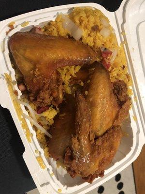 Chicken wings + pork fried rice