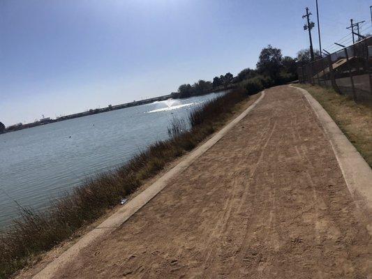 Trail around the man made lake