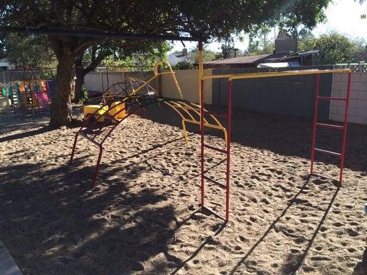 Part of the playground. The rest is cement for role playing and large motor skills