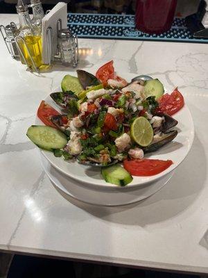 Ensalada de Mariscos que rico mamajuana y n la casa