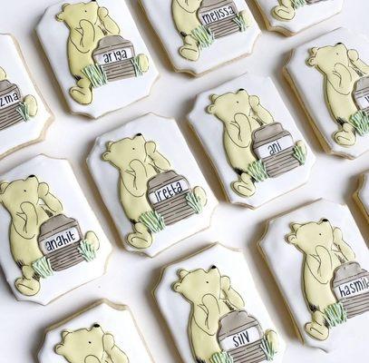 Winnie the Pooh baby shower cookies