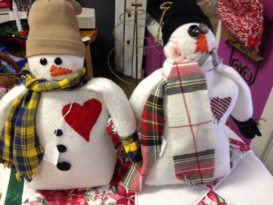 Handmade snowmen looking for a toasty new home :)