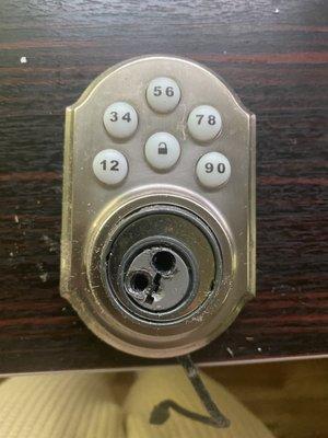 Drill holes in keypad