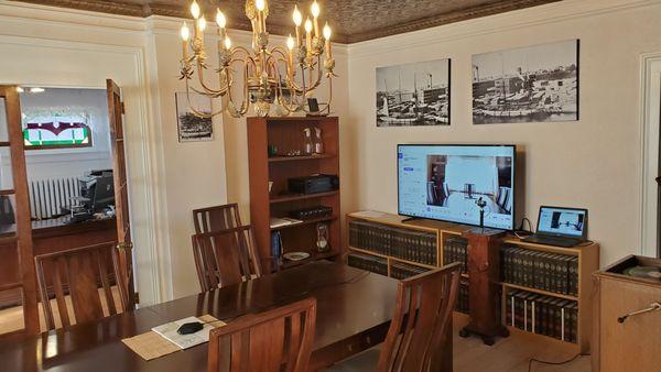 Mayer Law Firm provides business and real estate clients with high tech video conferencing in its restored historic ship captain's home.