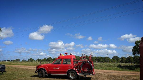 1985 Fj60 Firetruck, living it's best life in Texas.