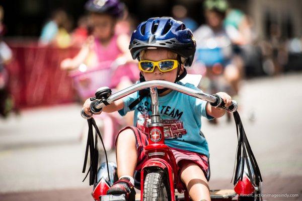 "Don't bother me, I'm racing mom."